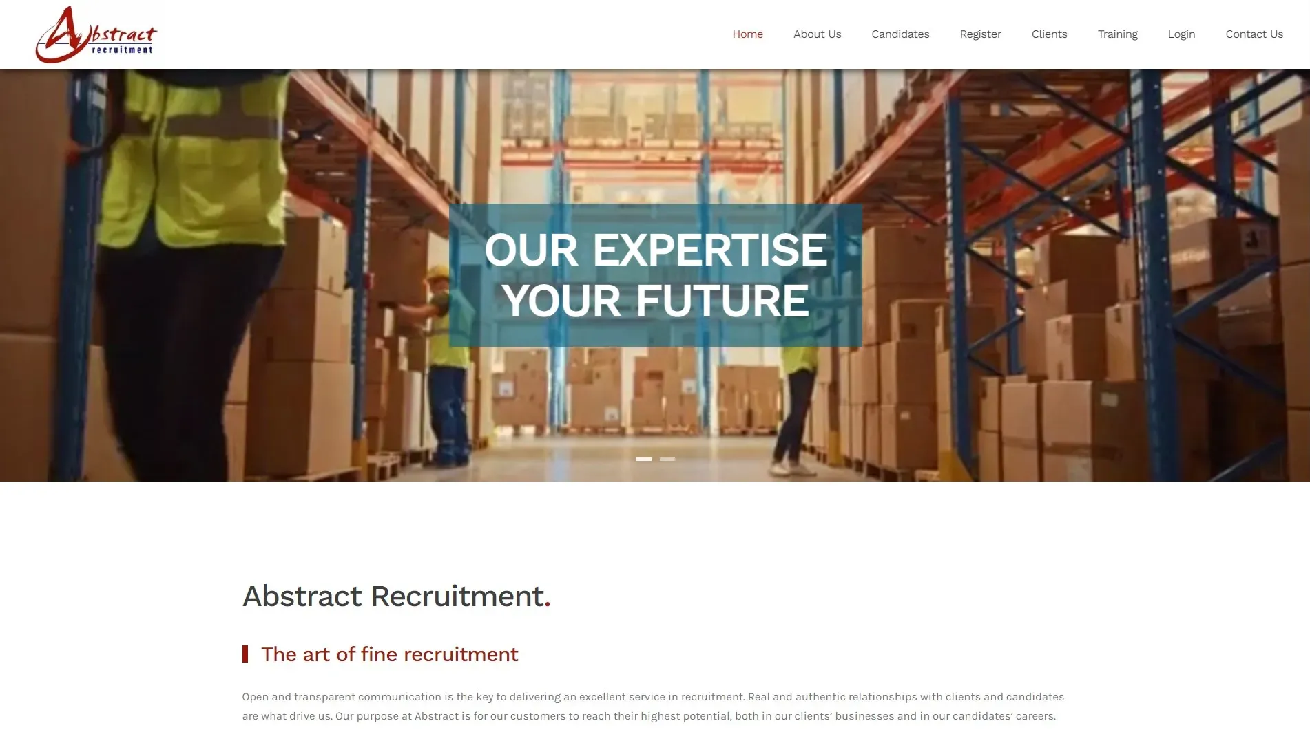 Abstract Recruitment website design